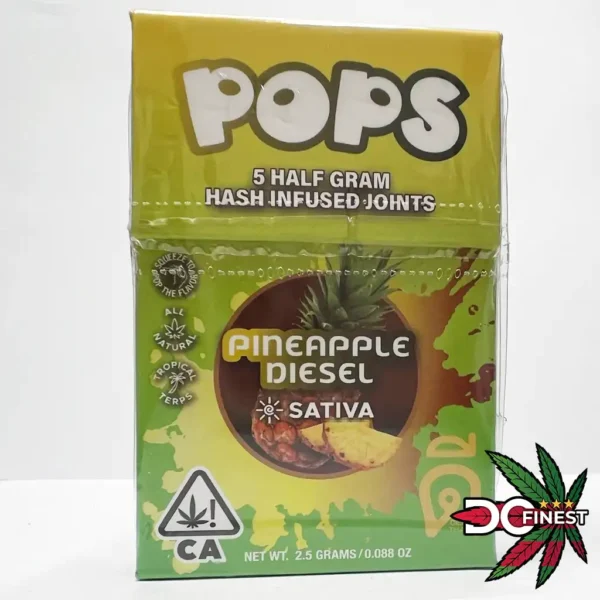 Pop - Pineapple Diesel Hash Infused Joints Indica at DC Finest